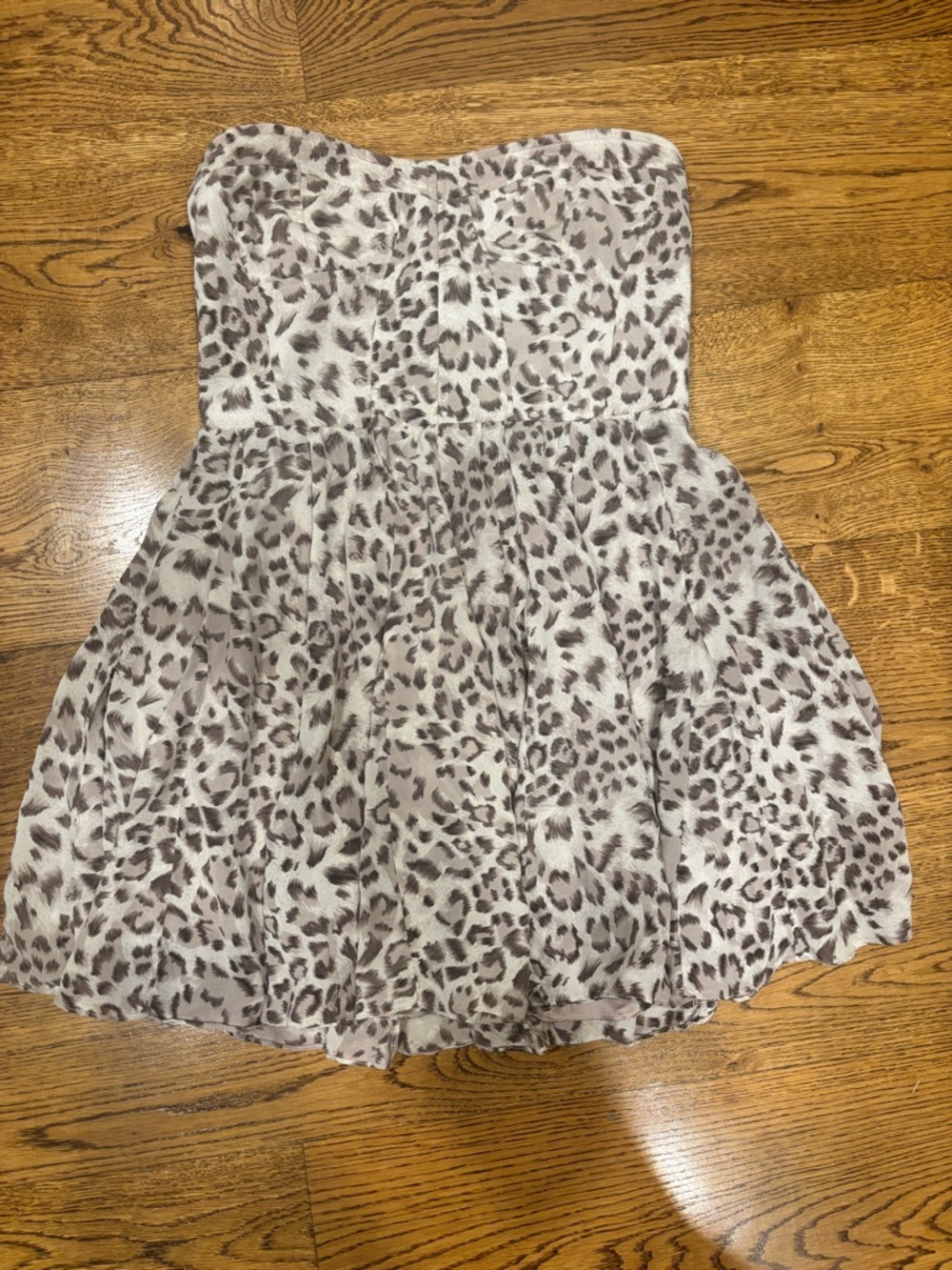 Greylin Strapless Dress Eliza Grey Leopard Print Lined Dress Size Women Medium